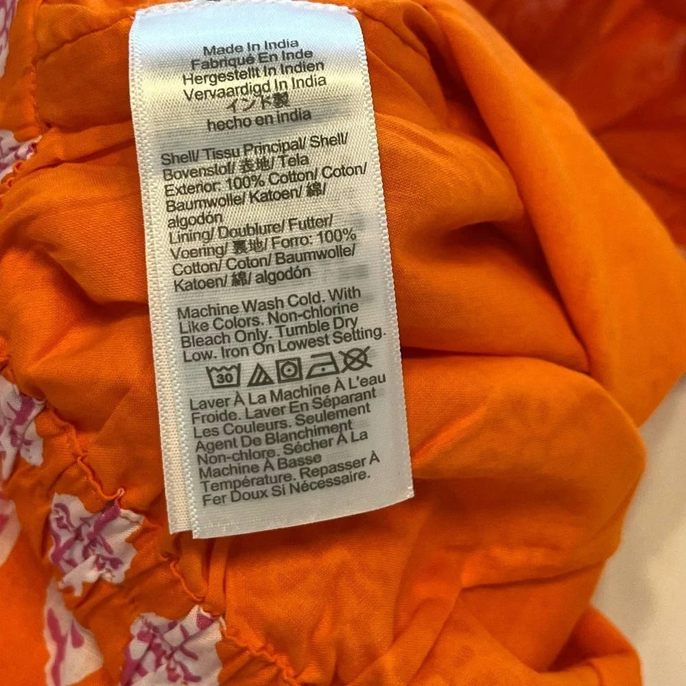 J Crew Factory Bold orange pink Tiered Ruffle Mini Skirt Size Large